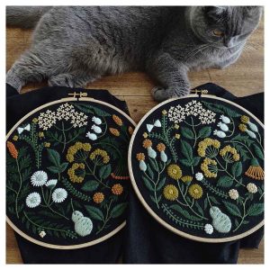 Hand-Embroidered Garden Tapestry