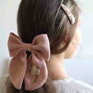 Embroidered Hair Bow for Girls