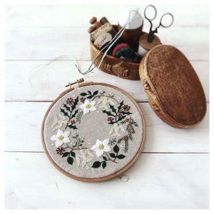 Hand-Embroidered Avian Splendor Framed Wall Art