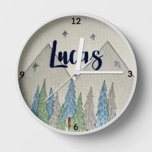 Hand-embroidered jungle adventure clock – gifts for son