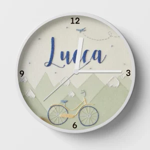 Hand-embroidered jungle journey clock – monogrammed gifts for kids