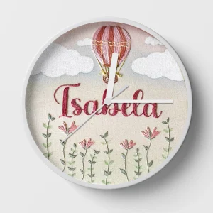 Hand-embroidered blossom balloon clock – flower clocks for kids