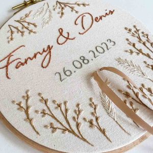 Custom Name Embroidery Floral Hoop Art- Nursery Décor 2