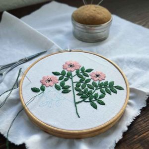Radiant Blooms: Hand-Embroidered Elegance in Pink