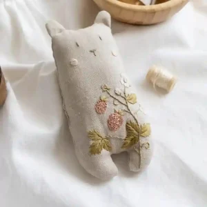 Floral Embroidery on bear toy