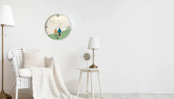 Hand-embroidered Embby Clock as an anniversary gift
