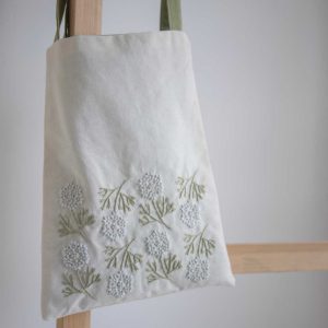Breezy Bloom Canvas Tote: Handcrafted Embroidered Eco-friendly Bag-1