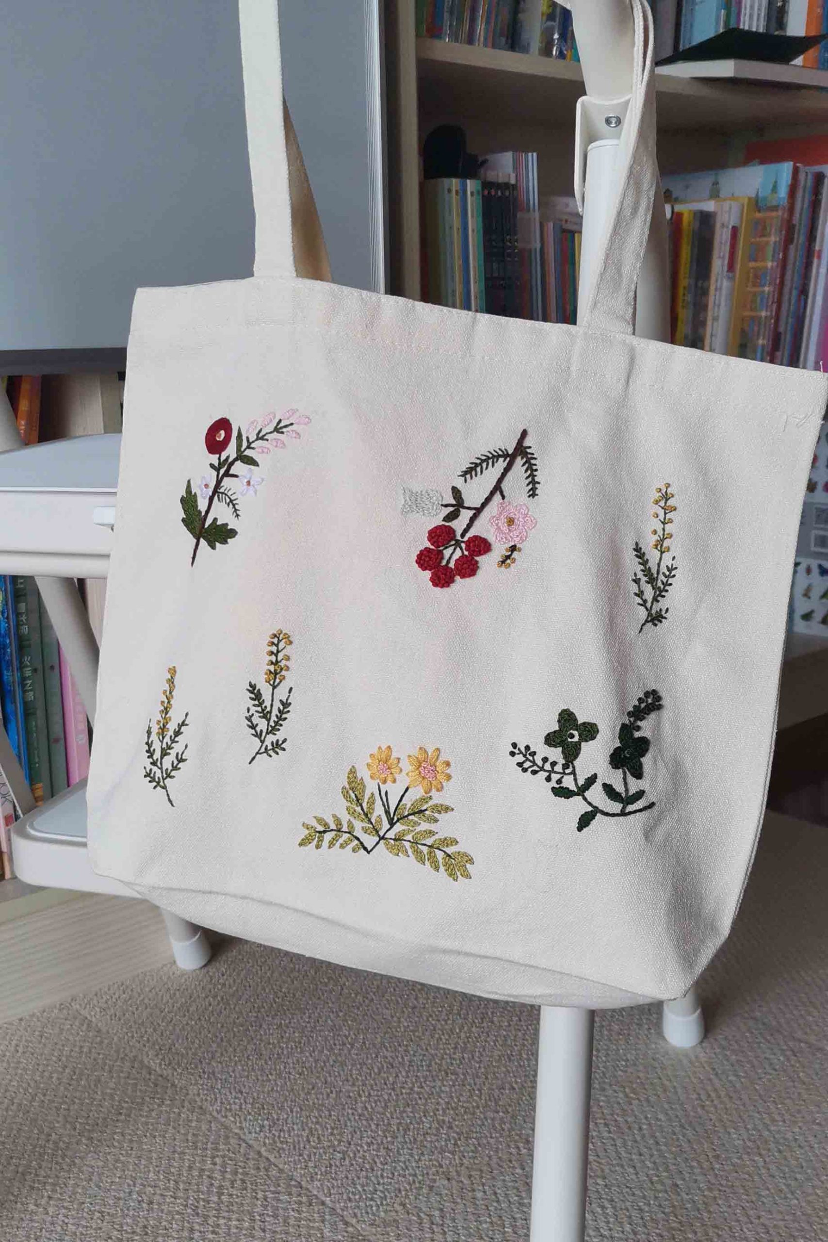 Blossom Breeze Canvas Tote: Handcrafted Embroidered Eco-friendly Bag-2