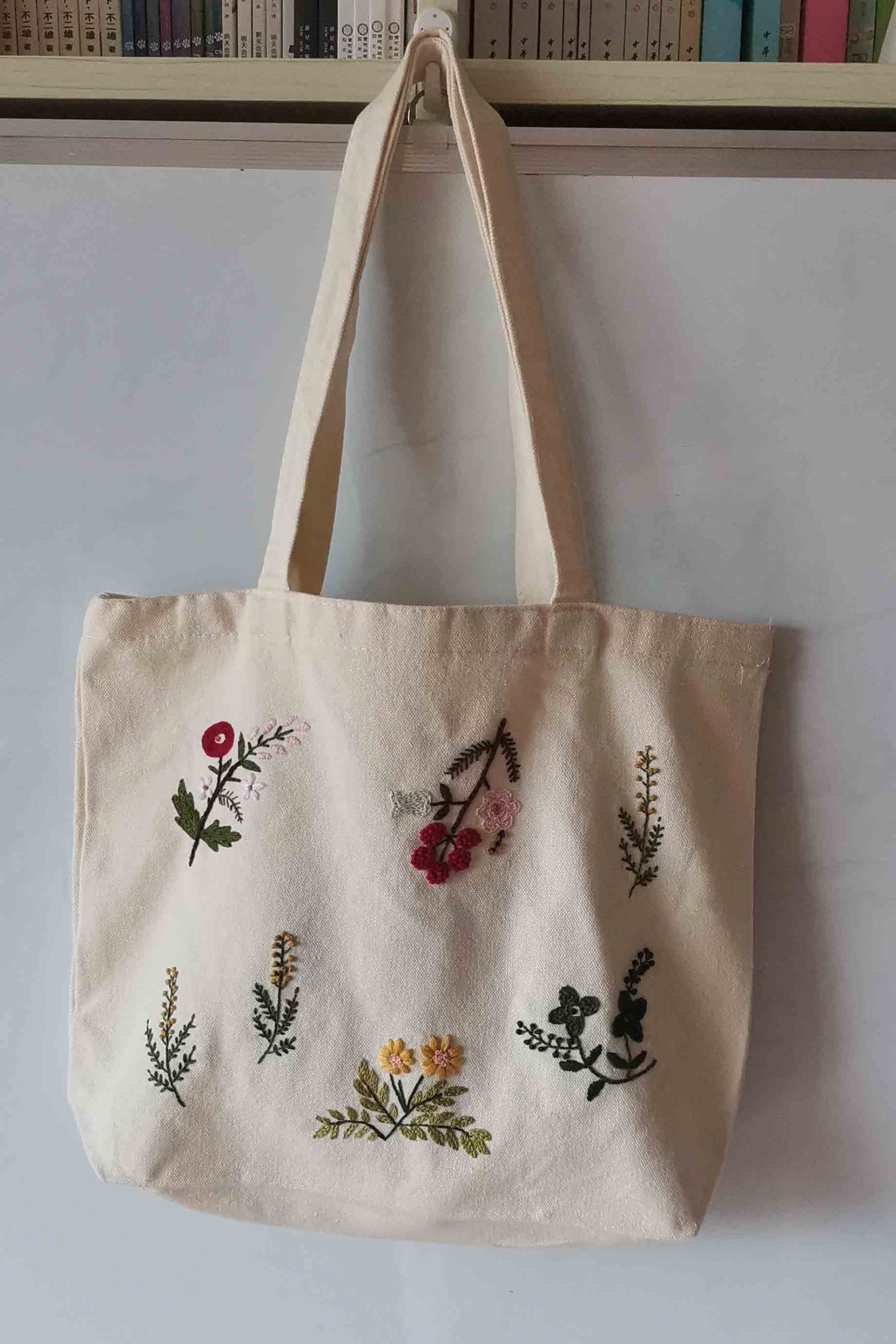 Blossom Breeze Canvas Tote: Handcrafted Embroidered Eco-friendly Bag-1