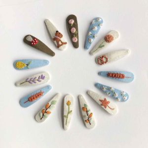 Nature's Whimsy: Handcrafted Embroidered Hair Clip