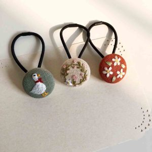 hand-embroidered hair tie-1