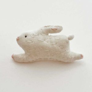 Handcrafted Bunny Bliss: Embroidered Hanging Ornament-1