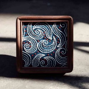 Hand-Embroidered Geometric Wall Art-1