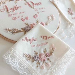 Personalized Baby Gifts: a handmade handkerchief