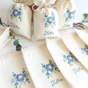 Custom Name Floral Embroidery bag- Nursery Decor-6