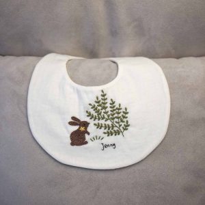 Hand Embroidery Organic Cotton Baby Drool Bibs with Adjustable Snap-13