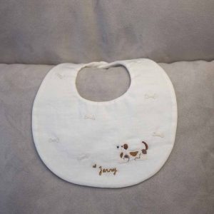 Hand Embroidery Organic Cotton Baby Drool Bibs with Adjustable Snap-1