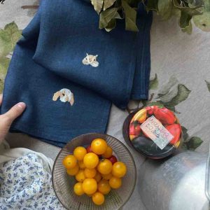 Nostalgic 90s Vibes: Hand-Embroidered Linen Tea Towels for Vintage-Inspired Home Decor 6
