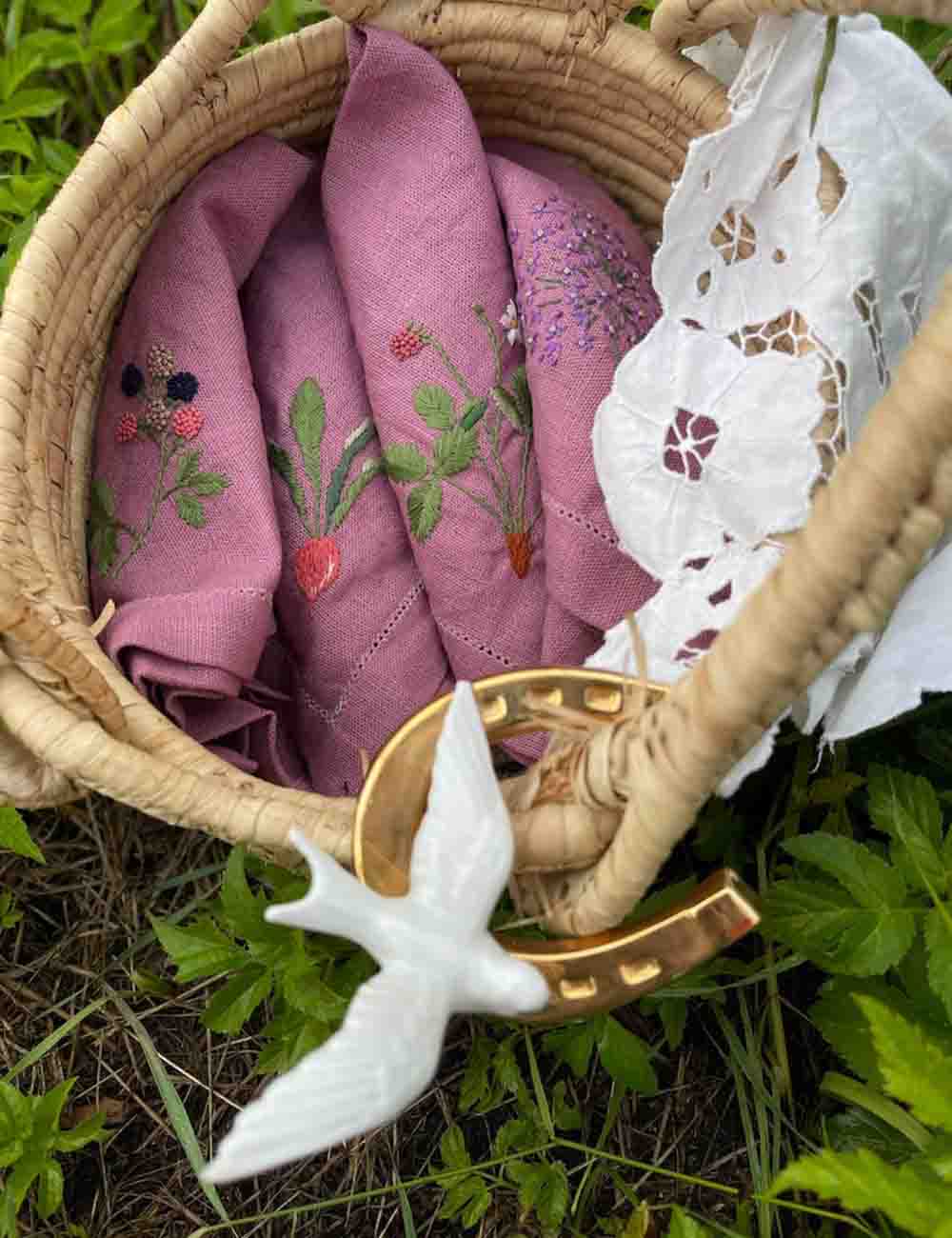 Hand Embroidered Linen Napkins 6