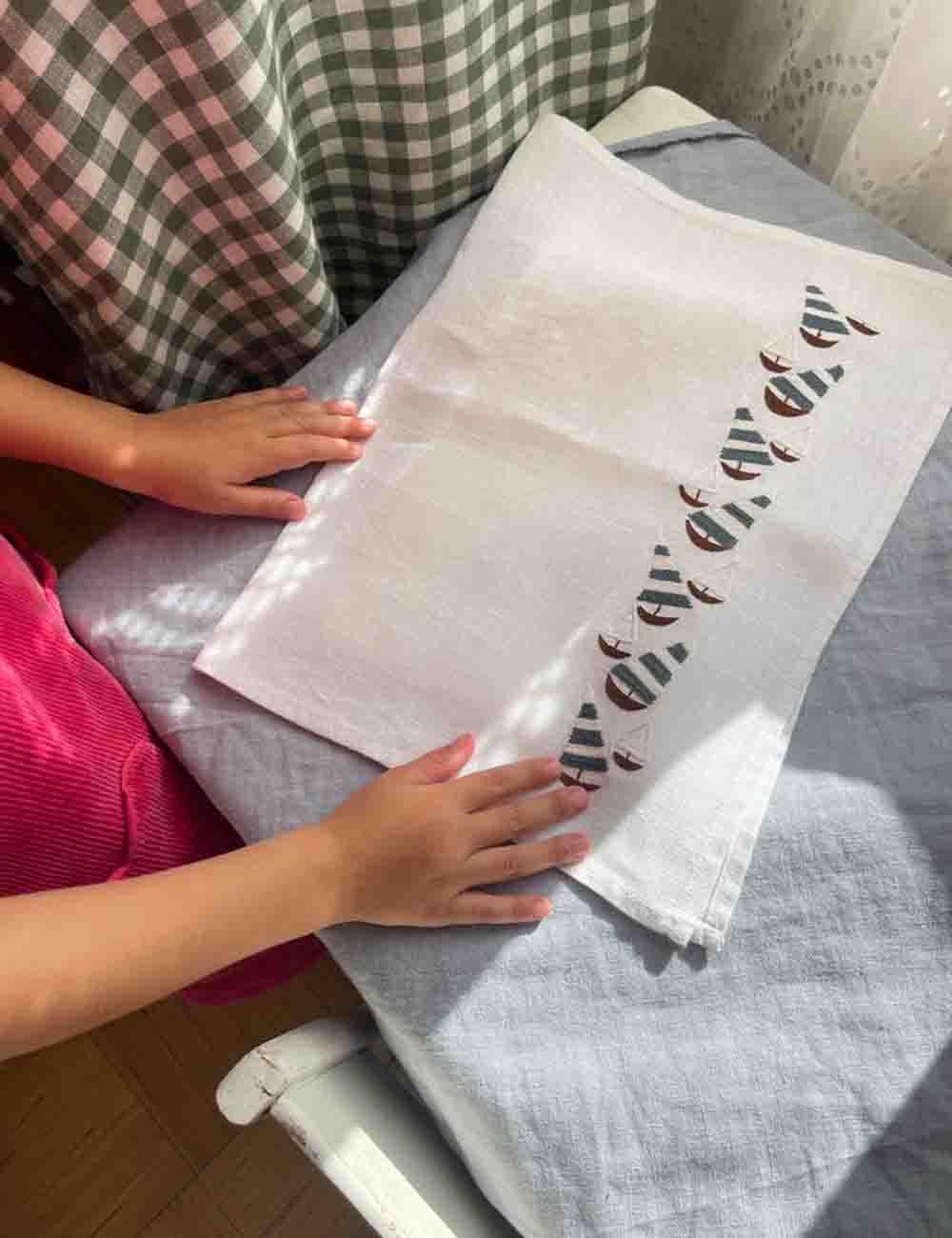 Unique Hand-Embroidered Linen Napkins in 90s Style for Your Table 7
