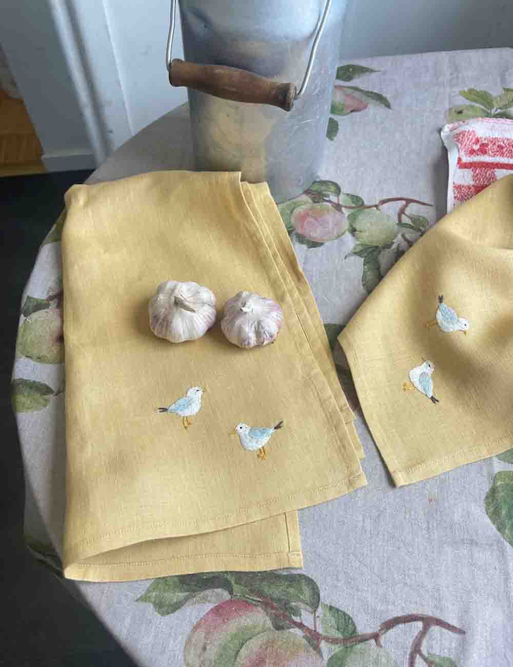 Embroidered Linen Napkins - Set of 4, Sustainable Style 8