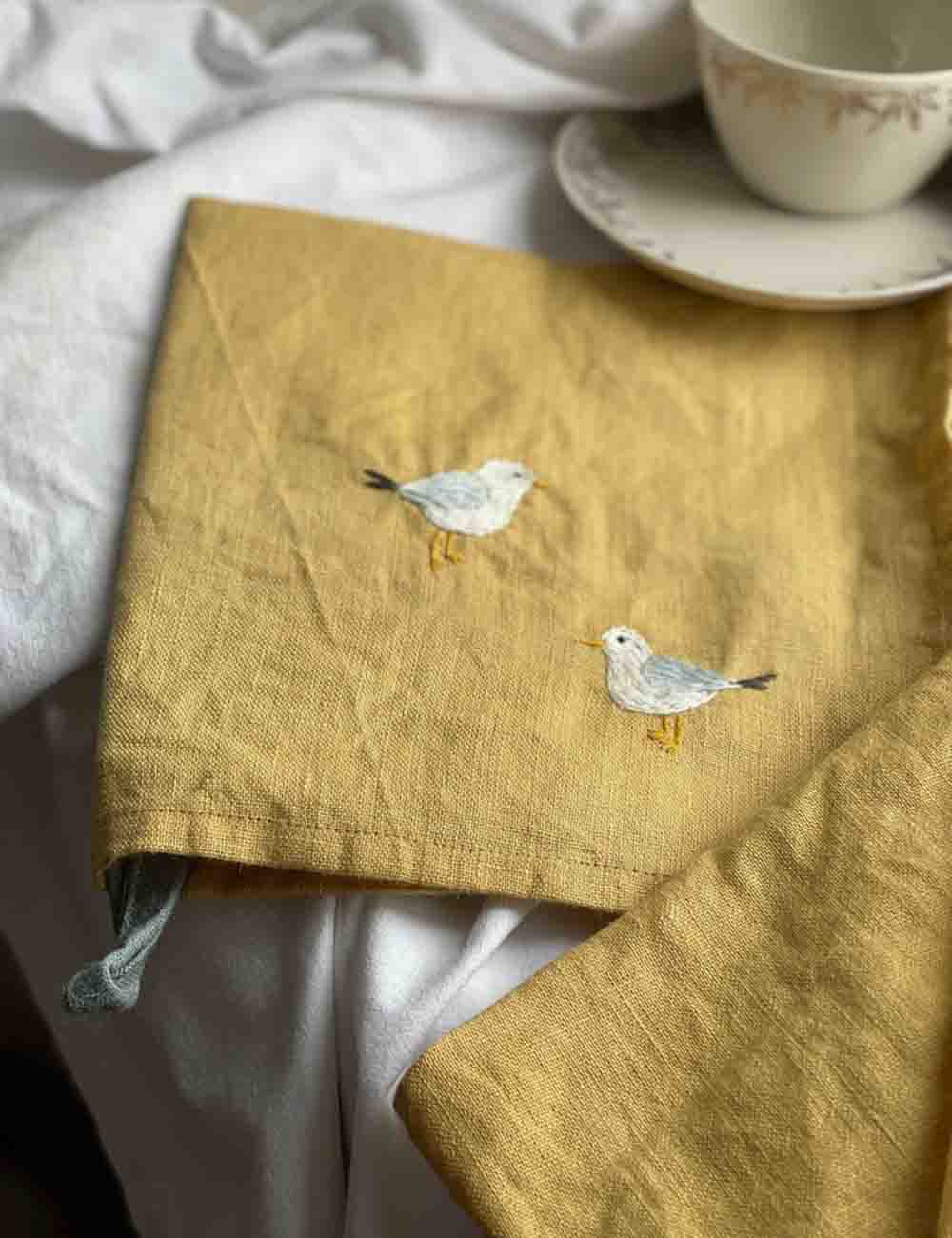 Embroidered Linen Napkins - Set of 4, Sustainable Style 5