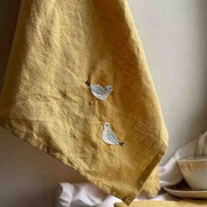 Embroidered Linen Napkins - Set of 4, Sustainable Style 3
