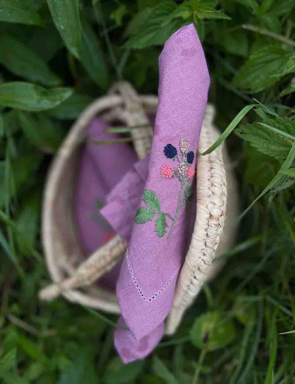 Hand Embroidered Linen Napkins 2