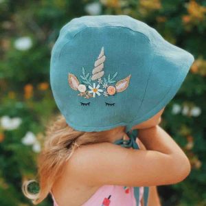 Personalized Handmade Little Bonnet for Baby and Kids Outside