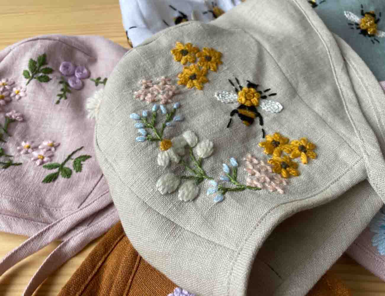 Baby Sun Hat With Floral and Name Embroidery - Image 6