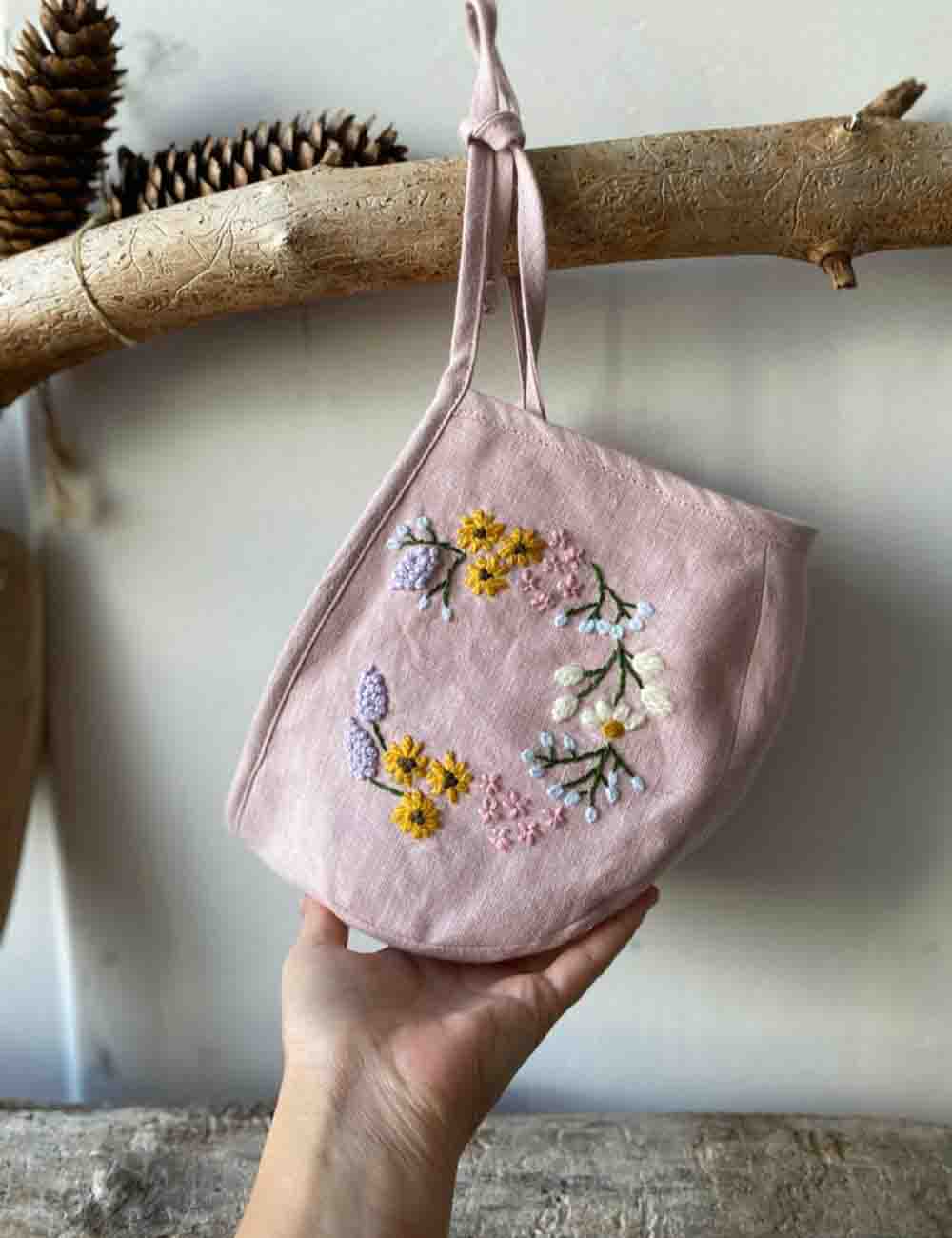 Baby Sun Hat With Floral and Name Embroidery 2