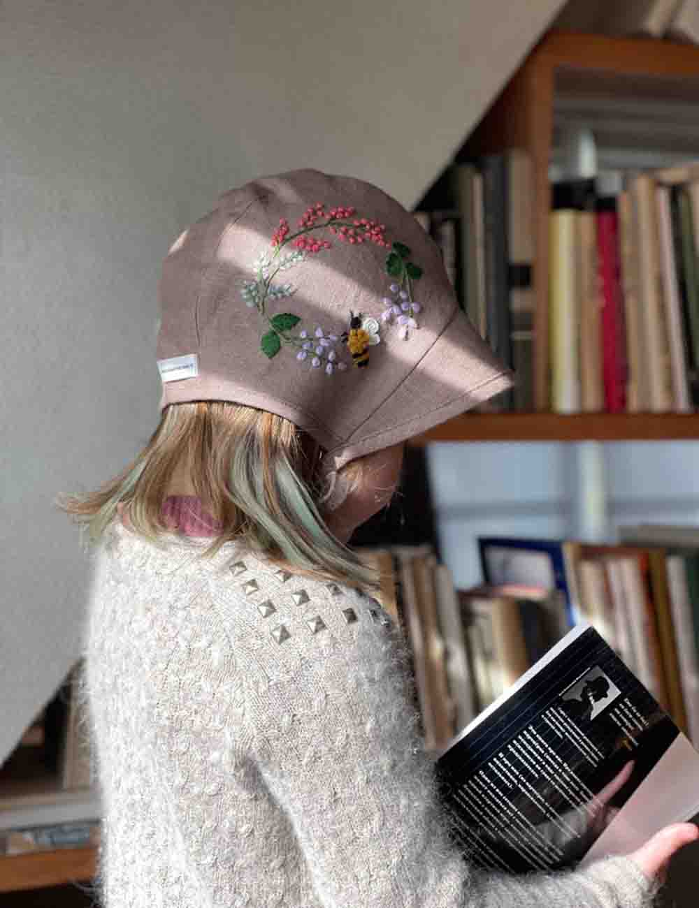 Spring Bouquet Embroidery Baby Sun Hat with Name 7