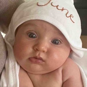 "Pure Bliss" Personalized White Embroidered Baby Bath Towel 1