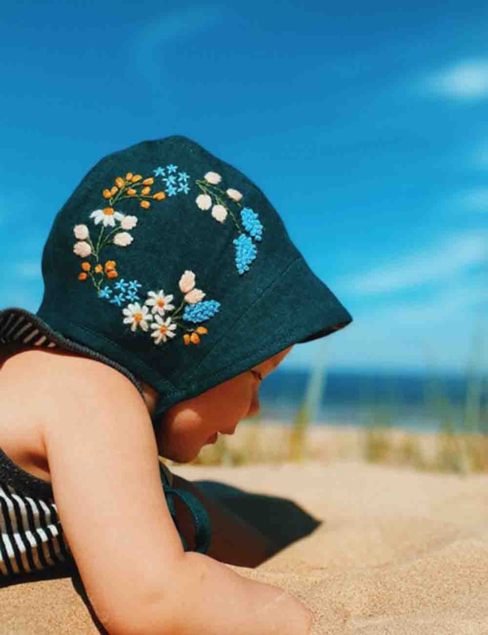 Linen Delight: Handcrafted Baby Cap for Little Explorers 1