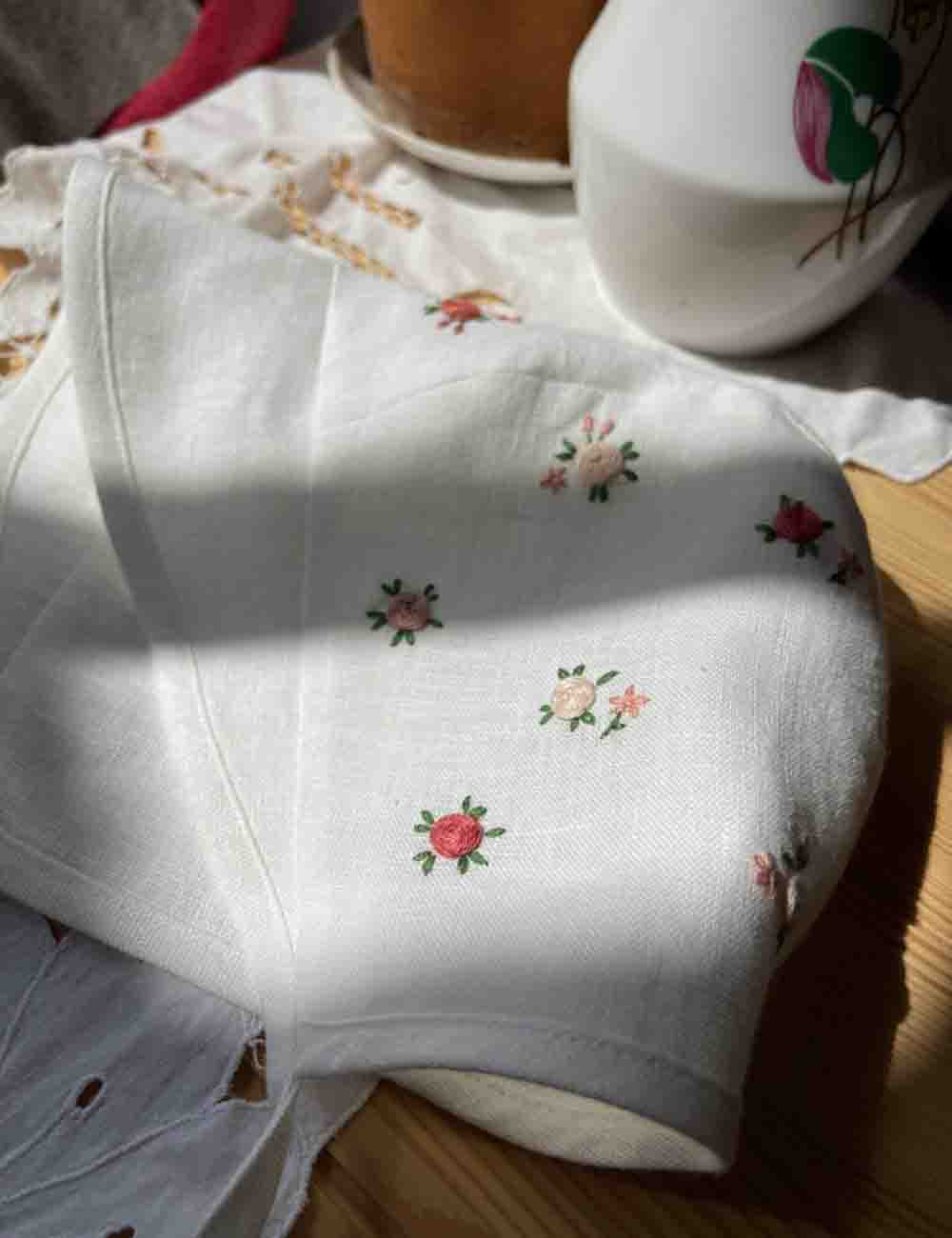 Name Embroidered Baby Bonnet with Rose, Handmade Bonnet for Girls 7