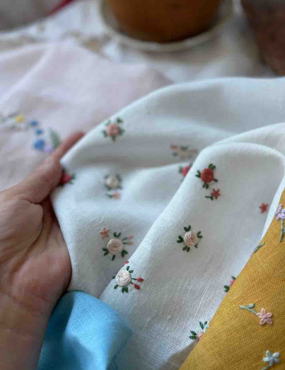 Name Embroidered Baby Bonnet with Rose, Handmade Bonnet for Girls 6