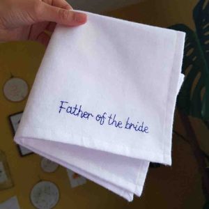 father of the bride personalised handkerchief 1