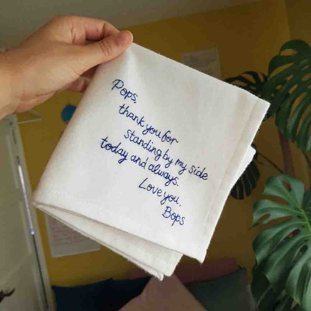father of the bride personalised handkerchief 3