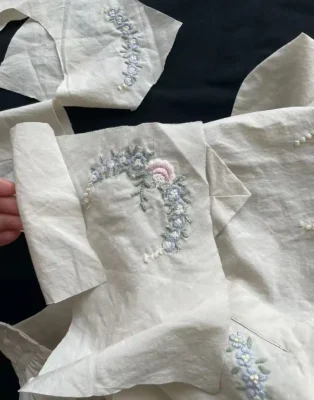 machine embroidery back side
