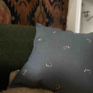 Hand Embroidered Linen Pillow Cover; Pillowcase 1